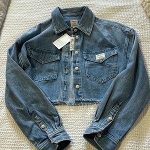 Madewell cropped denim shirt